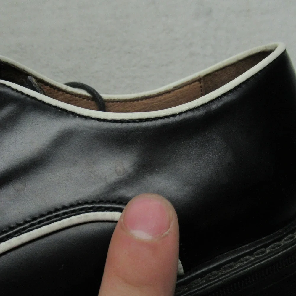 Kenneth Cole Mens 8 Dress Shoes Black Leather Oxfords Lace Up‎ Italy VTG EU41